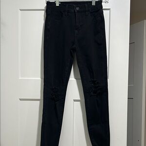 American Eagle Outfitters Black Ripped Skinny Jeans